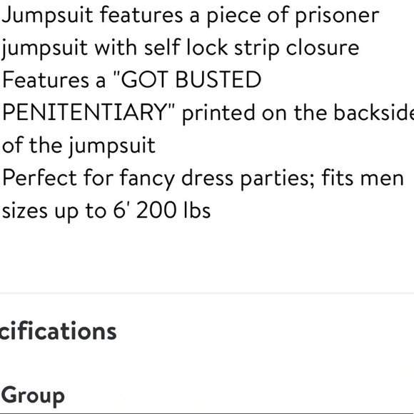 Mens One Size Orange Jumpsuit Got Busted Inmate Prison Penitentiary Halloween - Picture 3 of 8